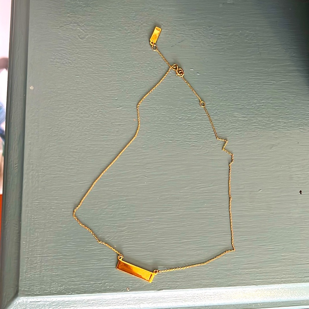 Baublebar J Plate Necklace in Gold
